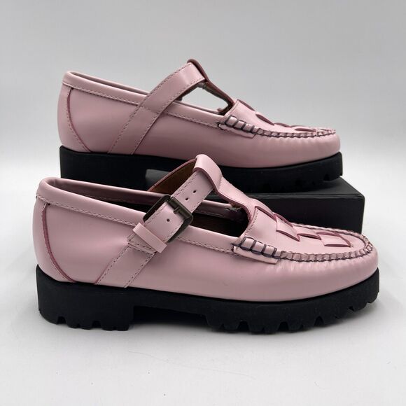 GH Bass Weejuns Fisherman Mary Jane Loafers Women's Size 6 M Pink Leather - Picture 2 of 10